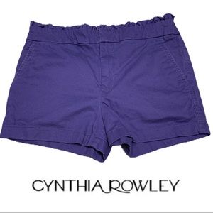 🖤 Cynthia Rowley Navy Ruffled Waist Chino Short